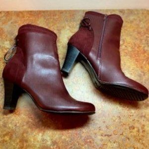 A2 burgundy leather/suede boot